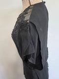 Black Rayon Gown Beading and Peplum <br> (B-36" W-28" H-34")