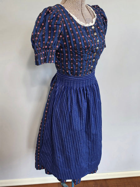 Blue and Pink Dirndl <br> (B-33" W-26")