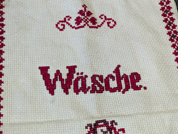 Embroidered German Wäsche Bag