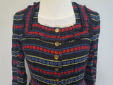 German Long Sleeve Stripe Print Dirndl Dress <br> (B-36" W-30")