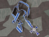 Mother's Cross in Silver with Original Ribbon (Chipped Enamel)