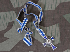 Mother's Cross in Silver with Original Ribbon (Chipped Enamel)