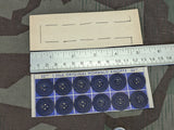 1 Dozen 20mm Blue Pressed Paper Buttons on Card