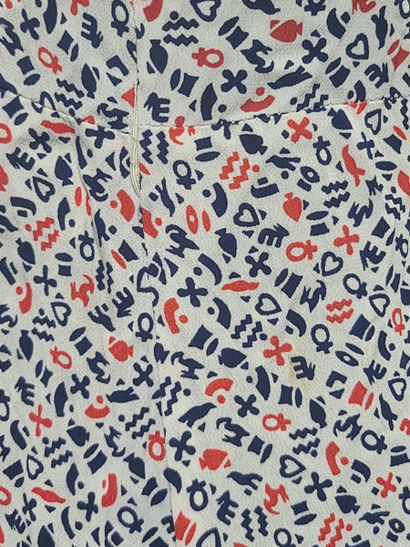 Symbols Novelty Print Dress <br> (B-41" W-35" H-41")