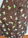 Cold Rayon Lady and Fan Novelty Print Dress <br> (B-36" W-27" H-35")