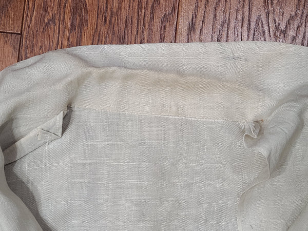 Brown and Tan Colorblock Linen Dress <br> (B-36" W-26.5" H-37")
