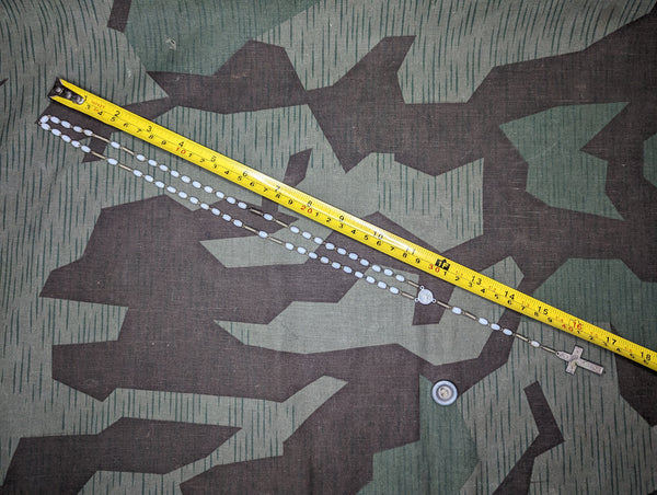 German Period Rosary with White Beads