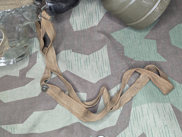 M38 Gas Mask in Late War Can with Lenses, Cloth, and Retainer