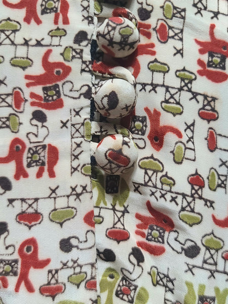 Elephant Novelty Print Dress <br> (B-44.5" W-38" H-49")