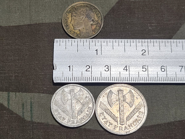 Lot of 3 French Franc Coins