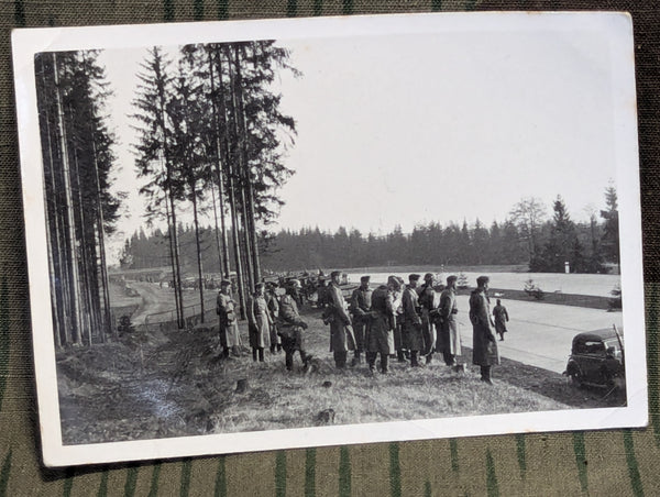 Photo of German Column Beside the Autobahn