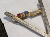 Victory Pin Rhinestone V Dot-Dot-Dot-Dash