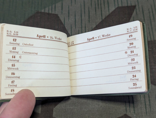 1936 Pocket Calendar Unused