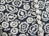 German Black and White Flower Print Dress <br> (B-34" W-26" H-32")
