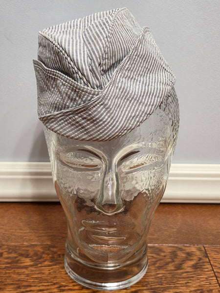 WAVES Seersucker Garrison Cap (Size 21 1/2)