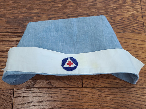 Nurse's Aide Coif Hat Red Cross / Civil Defense