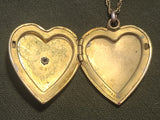 Army Air Corps Heart Locket Necklace Mother-of-Pearl