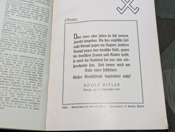 Blut und Boden Odal October 1939