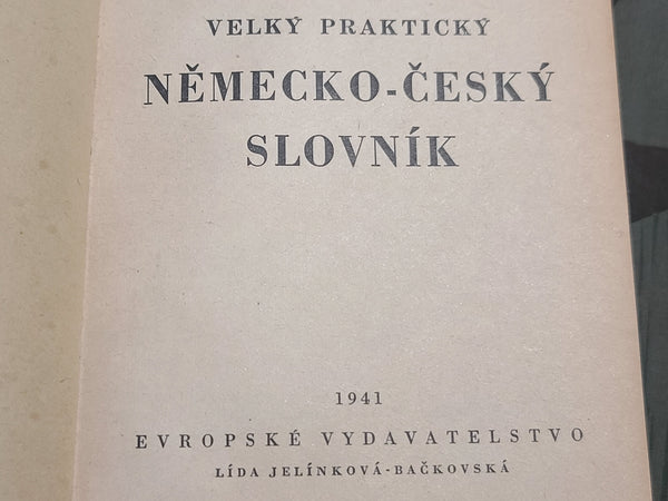 1941 Czech - German Dictionary
