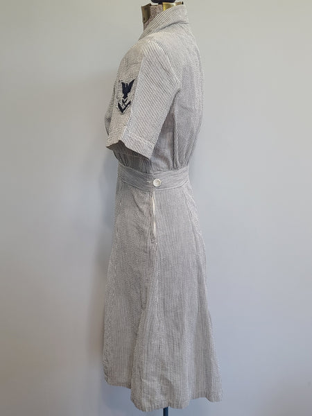 Coast Guard SPARS Seersucker Work Uniform Dress <br> (B-34" W-23" H-31")