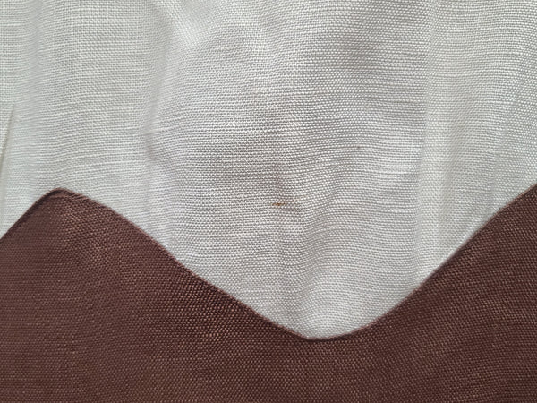 Brown and Tan Colorblock Linen Dress <br> (B-36" W-26.5" H-37")