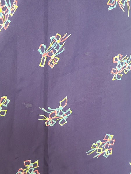 Purple Dress with Bow Print <br> (B-40" W-30" H-37")