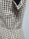 Brown Tan Checkered Dress <br> (B-38" W-30" H-41")