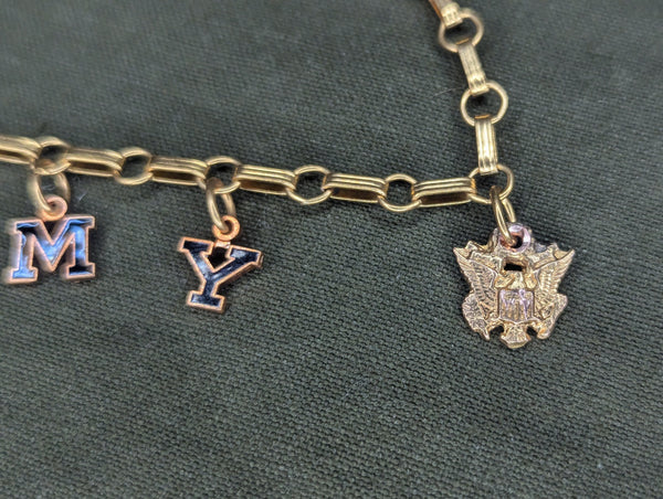 Army Letter Charm Sweetheart Bracelet