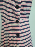 Pink and Dark Blue Striped Dress <br> (B-36" W-27" H-38")
