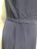 Dark Blue Rayon Dress with Polka Dots <br> (B-46" W-37" H-43")