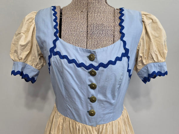 German Light Blue Dirndl and Apron <br> (B-34" W-25.5")