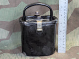 Black Enamel Food Container with Handle Sfinx