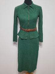 Green Knit Top and Skirt Set <br> (B-36" W-26" H-36")