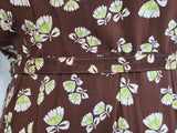 Brown Peplum Dress <br> (B-43" W-34" H-39")