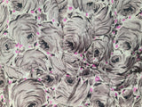 Lavender Rose Print Dress <br> (B-41" W-34" H-42")