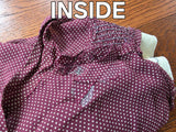 Maroon Dress with Tiny Polka Dots <br> (B-46" W-38.5" H-46")