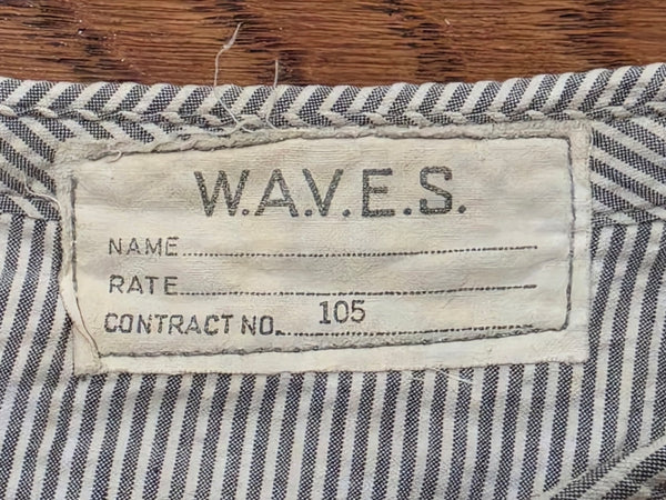 WAVES Seersucker Garrison Cap (Size 21 1/2)