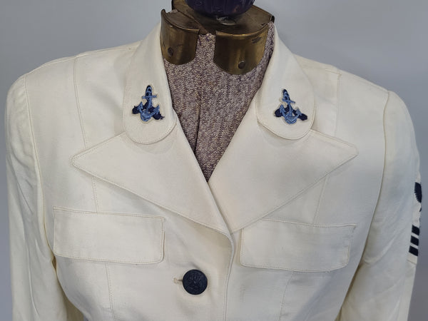 US Navy WAVES White Uniform Jacket & Skirt <br> (B-36" W-24" H-34")