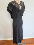 Black Rayon Gown Beading and Peplum <br> (B-36" W-28" H-34")