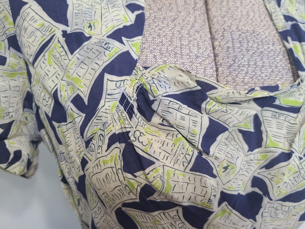 Newspaper Novelty Print Dress (as-is) <br> (B-34" W.25.5" H-34")
