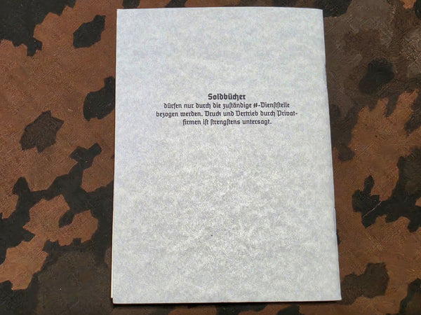 Early SS Soldbuch Reproduction