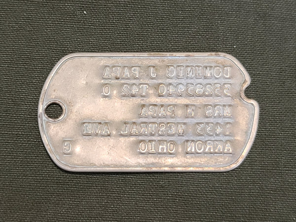 Dominic J Papa Next of Kin Dogtag