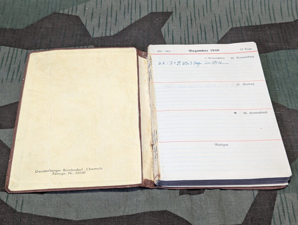 1941 Pocket Calendar Soldier Stationed in Belgium