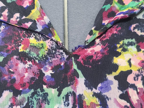 Purple Flower Print Dress <br> (B-48" W-40" H-49")