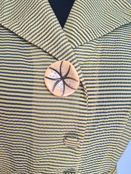 Lightweight Yellow Stripe Dress <br> (B-40" W-28" H-40")