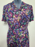 Purple Flower Print Dress <br> (B-48" W-40" H-49")