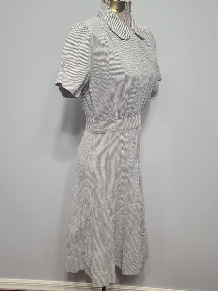 WAVES Seersucker Work Dress <br> (B-36" W-25" H-30")