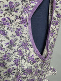 Purple Flower Print Dress <br> (50" Bust)