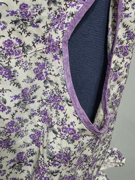 Purple Flower Print Dress <br> (50" Bust)