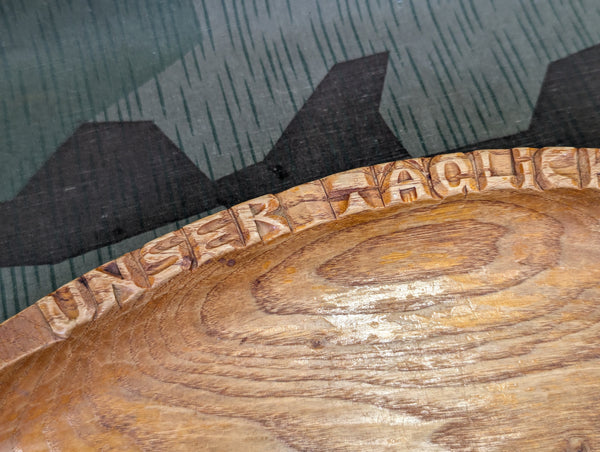 Unser Täglich Brot Gib Uns Heute German Wood Oval Bread Plate